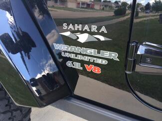 Jeep SAHARA 6.1L V8 Mountain Wrangler Unlimited CJ TJ YJ JK XJ All Colors Sticker Decal