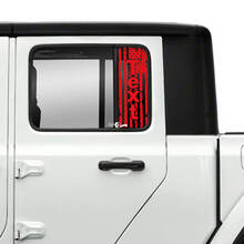 Pair Jeep Gladiator Doors Window USA Flag Destroyed  Stickers Decals Vinyl Graphics
 3