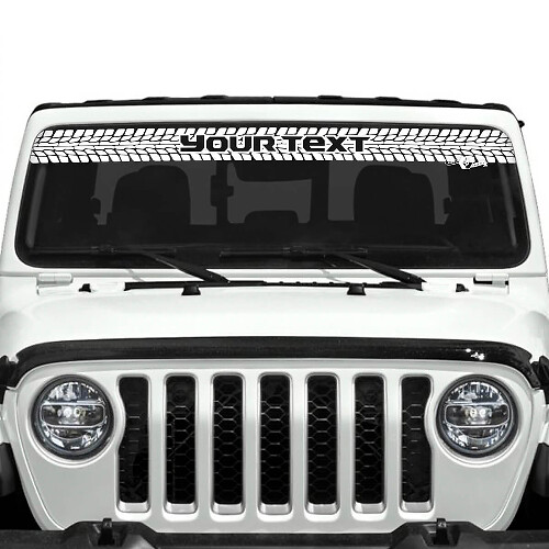 Custom Text Tyre Track Windscreen Vinyl Stickers Decals for Jeep Gladiator 1
