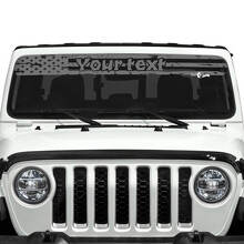Custom Text USA Flag Destroyed Logo Windscreen Vinyl Stickers Decals for Jeep Gladiator 2