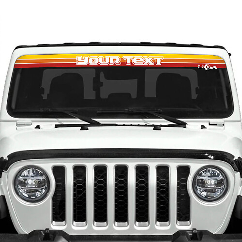 Stickers and Decals Vinyl Windshield Gradient Colours Classic Retro Vintage SunSet Custom for Jeep Gladiator