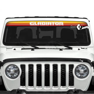 Jeep Gladiator Windshield Logo SunSet Retro Colors Decals Vinyl Graphics Gradient
