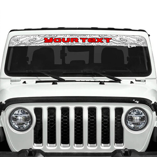 Jeep Gladiator Windshield Logo Topographic Map Stickers Decals Vinyl Graphics 2 Colors
