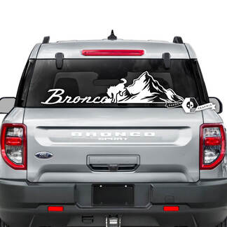 Ford Bronco Rear Window Mountains Logo Mud Stripes Graphics Decals
