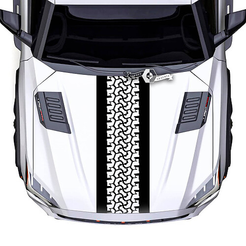 Toyota Sequoia Hood Tire Track Off Road Mud Vinyl Stickers Decal fit Toyota Sequoia
