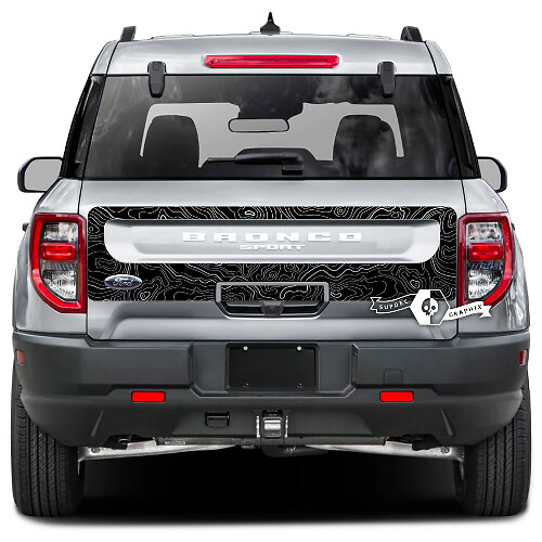 Ford Bronco Tailgate Bed Topographic Map Splash Wrap Decals Stickers
