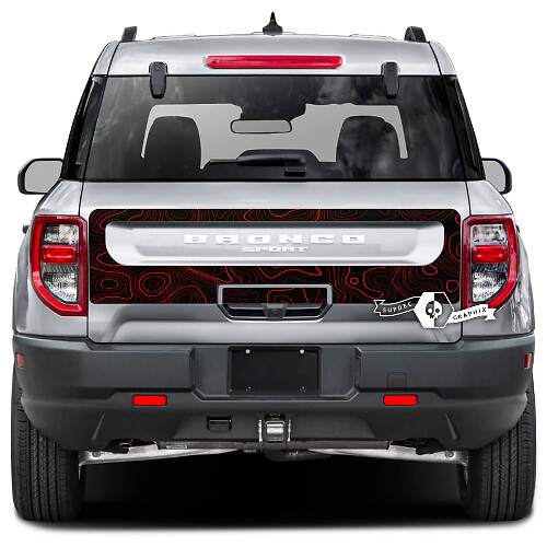 Ford Bronco Tailgate Bed Topographic Map Splash Wrap Decals Stickers 2 Colors
