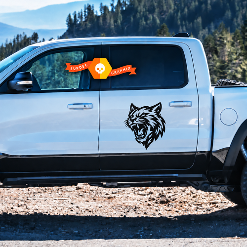 Custom Cat Head Side Graphic Kit Side Vinyl Decal for Dodge Ram 1500 TRX