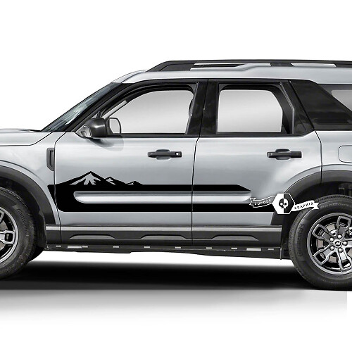 Pair Ford Bronco Doors Side Mountains Decals Stickers
