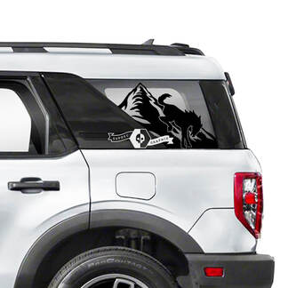 Ford Bronco Rear Window USA Flag Mountain Stripes Graphics Decals
