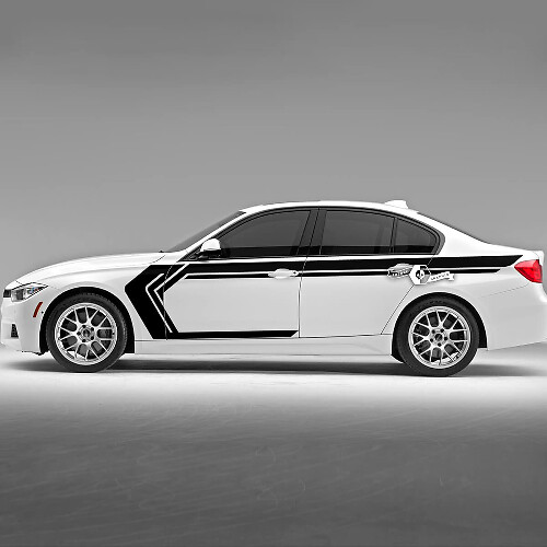 Pair BMW Hood Doors Side Stripes Rally Motorsport Trim Vinyl Decal Sticker F30 G20
