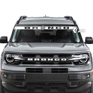 Ford Bronco Rear Window Windshield Logo Compass Stripes Graphics Decals
