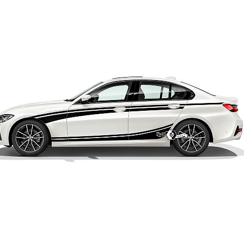Pair BMW Doors Up Stripes Side Rally Motorsport Lines And Rocker Panel Trim Vinyl Decal Sticker F30 G20
