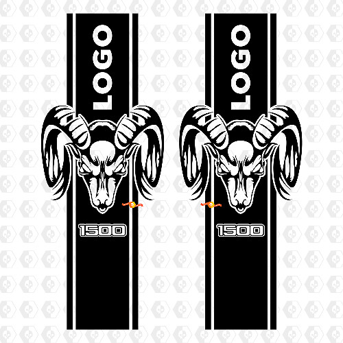 Custom Hemi Style Bed Side Stripe Vinyl Decal Kit for Dodge Ram 1500