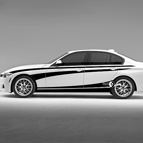 Pair BMW Doors Lines Side Stripes Fender Rally Motorsport Rocker Panel Vinyl Decal Sticker F30 G20
