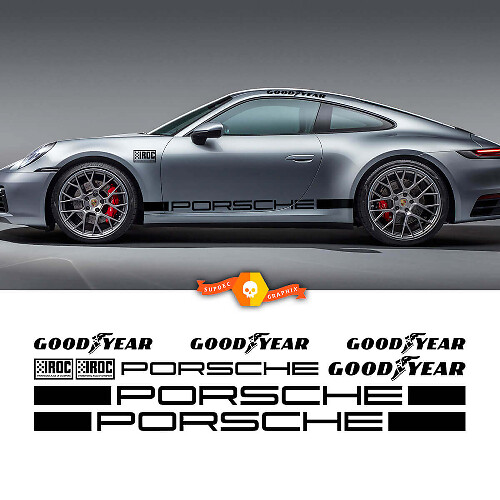 Porsche IROC Goodyear Racing Side Stripes Vinyl Decal Kit for Porsche 911 Carrera