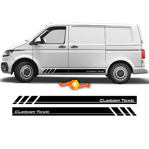 Custom Text Side Stripe Vinyl Decals Kit for Volkswagen Transporter T5-7