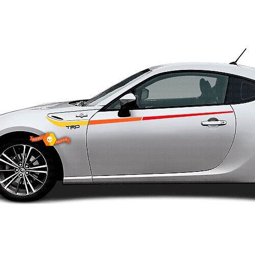 TRD Vintage Style Side Stripes Vinyl Decal For Toyota GT86 