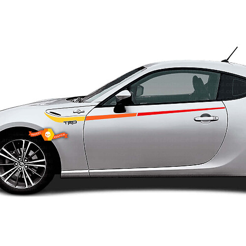 TRD Vintage Style Side Stripes Vinyl Decal Kit For Toyota GT86 