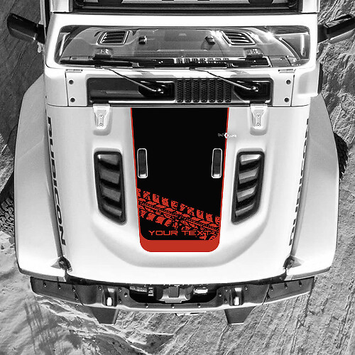 Jeep Wrangler Hood Tire Track Wrap Vinyl Decal Stickers 2 Colors
