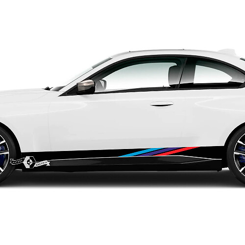 Pair BMW M2 M240 G42 F22 F87 M Performance Rocker Panel Side Stripes Doors Stripe Vinyl Decal Sticker
