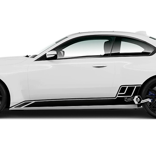 Pair BMW M2 M240 G42 F22 F87 M Performance Rocker Panel Side Stripe Doors Stripe Vinyl Decal Sticker
