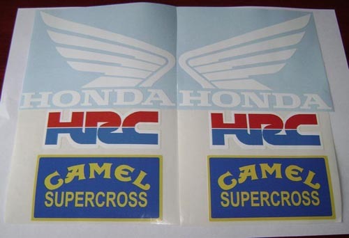 Honda HRC Camel Supercross White Motorcycle Vinyl Decal Set