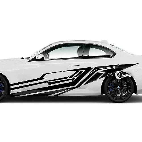 Pair BMW M2 M240 G42 F22 F87 M Performance Wrap Splash Side Fender Doors Vinyl Decal Sticker
