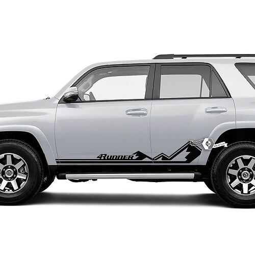 Pair 4Runner Side Door Vinyl Mountains Rocker Panel Stripe Vinyl Decals Stickers for Toyota 4Runner TRD
