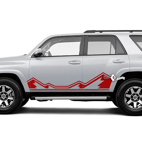 Pair 4Runner Side Door Vinyl Mountains Rocker Panel Trim Vinyl Decals Stickers for Toyota 4Runner TRD
