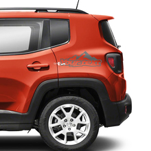 Custom Text Mountains Rear Side Fender Vinyl Decals Sticker Pair for Jeep Renegade 3