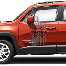 Flag USA Derreroi Side Doors Vinyl Decals Sticker Pair for Jeep Renegade 2