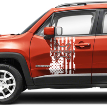 Flag USA Derreroi Side Doors Vinyl Decals Sticker Pair for Jeep Renegade 3