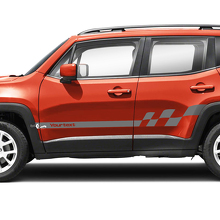 Custom Text Checkered Flag Stripe Side Doors Vinyl Decals Sticker for Jeep Renegade 2