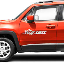 Mountains Custom Text Fender Bonnet Side Doors Vinyl Decals Sticker for Jeep Renegade 2