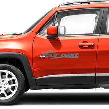 Mountains Custom Text Fender Bonnet Side Doors Vinyl Decals Sticker for Jeep Renegade 3