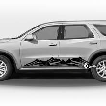 Pair Dodge Durango Side Doors Stripes Rocker Panel Mountains Wrap Decal Vinyl Stickers
 2