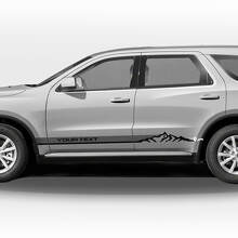 Mountains Outline Style Side Stripes Vinyl Decal Kit for Dodge Durango_2