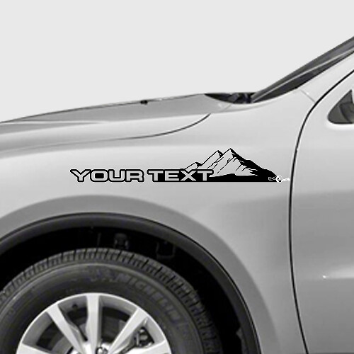 Custom Text Mountains Style Fender Vinyl Decal Kit for Dodge Durango 