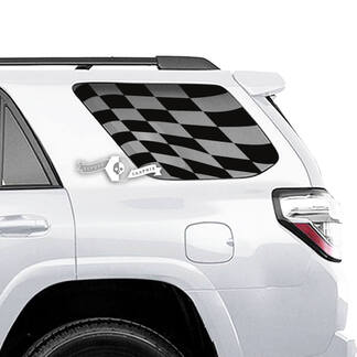 Pair of 4Runner Checkerboard Flag Window Side Vinyl Decals Stickers for Toyota 4Runner

