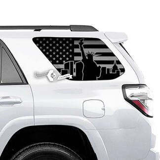 Pair of 4Runner USA Flag Window Statue of Liberty Side Vinyl Decals Stickers for Toyota 4Runner
 1
