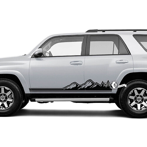 Adhesivos Vinílicos de Tiras Laterales de Puerta Estilo Montañas para Toyota 4Runner TRD