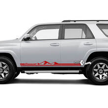 Mountains Style Thin Lines Rocker Panel Vinyl Decals Stickers for Toyota 4Runner TRD 2