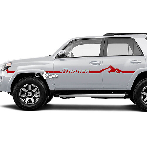 Pair 4Runner Side Door Vinyl Mountains Fender Lines Stripe Vinyl Decals Stickers fits Toyota TRD 4Runner
