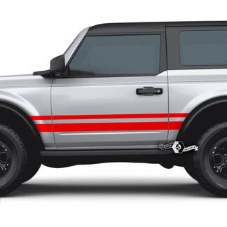 2x Set of 2 Doors Ford Bronco Side Decals Stripes Stickers for Ford Bronco
