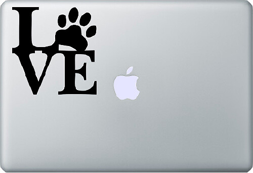 Love Dog Pets decal sticker MacBook laptop
