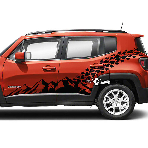 Mountain Side Stripe Tire Track Decal for Jeep Renegade