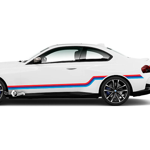 M Performance Side Stripes Doors Fender Stripe M Vinyl Decal Sticker For BMW M2 M240 G42 F22 F87
