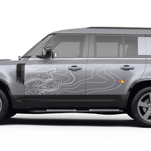 Pair Doors Topographic Map Decal For Land Rover Defender 110 Vinyl Sticker
 3