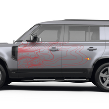 Pair Doors Topographic Map Decal For Land Rover Defender 110 Vinyl Sticker
 4